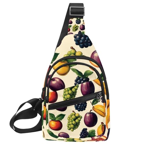 Mochila cruzada ajustable de frutas para hombres y mujeres activos