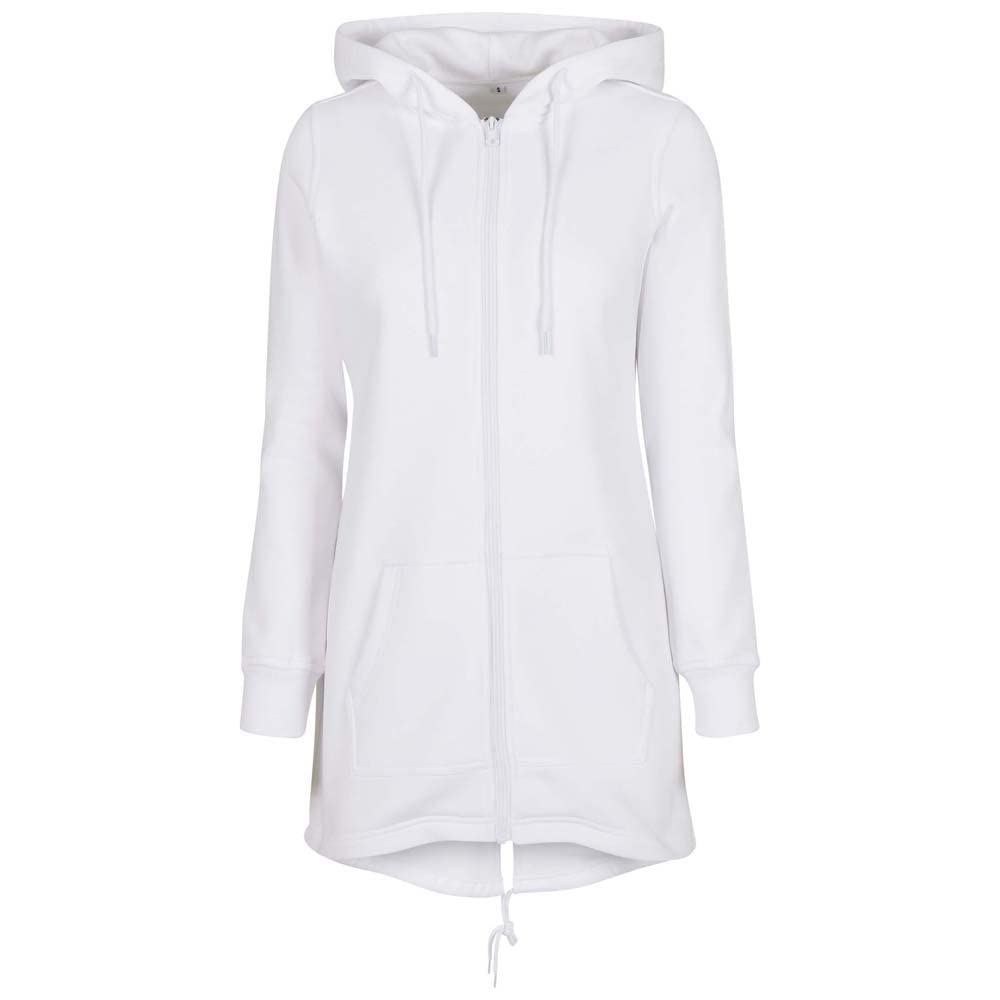 Build Your Brand Ladies Sweat Parka Parka Available in Many Sizes XS to 5XL, White, S