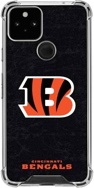 Skinit Clear Phone Case Compatible with Google Pixel 5 - Officially Licensed NFL Cincinnati Bengals - Distressed Design