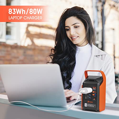 83Wh Portable Power Station, Takki Camping Solar Generator Power Bank With Flashlight And 110V Ac Outlet Battery Backup For Camping Fans Home Laptop Emergency #TOP3