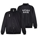 Cosstreet Haikyuu Karasuno Cosplay Costume Shoyo Hinata Jacket Coat High School Uniform Anime Halloween Outfits Unisex Adults, Black, XL