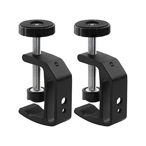 LEADRISE Universal C-Clamp With 1/4 And 3/8 Thread Hole For Desktop Mount Holder LCD Monitor Flash Desks Carts Benches Worktables (2) Cover
