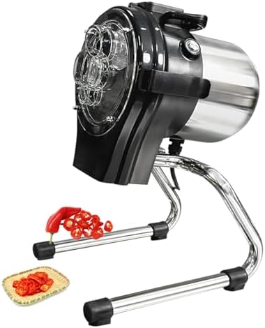 Commercial Electric Vegetable Slicer, 110W Food Processor, 6000RPM Scallion Cutter, Adjustable Thickness 1-5mm, Fast & Efficient Vegetable Chopper for Restaurants & Home Use