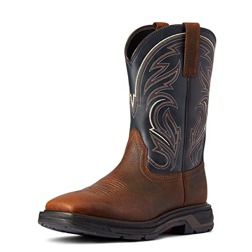 Bottes Western ARIAT Workhog XT Cottonwood en marron et bleu 11 Wide