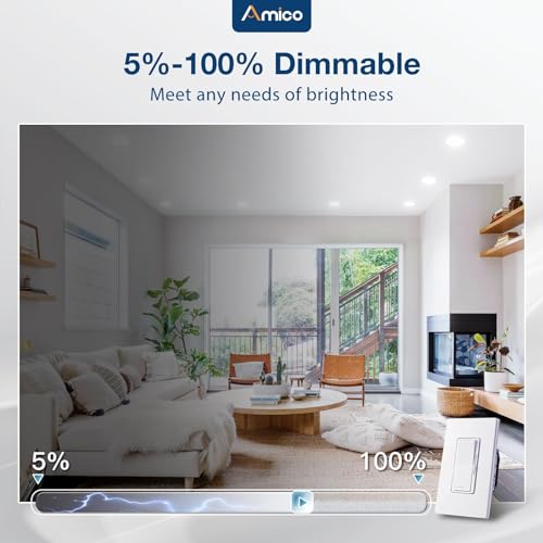 image for Amico Recessed Lighting 5/6 Inch, 12 Pack 5CCT Flat LED Can Lights, 27