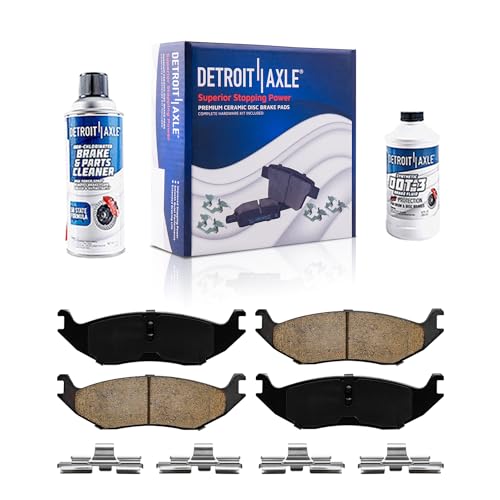 Image of Detroit Axle - Rear Brake Pads for Dodge Durango Ram 1500 Classic Chrysler Aspen, Ceramic Brake Pads w /Hardware Replacement