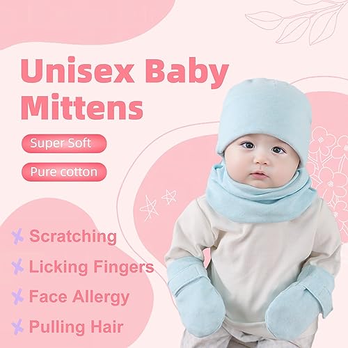 Newborn Baby Mittens Infant No Scratch Gloves Cotton Mitts for Baby Girls Boys4