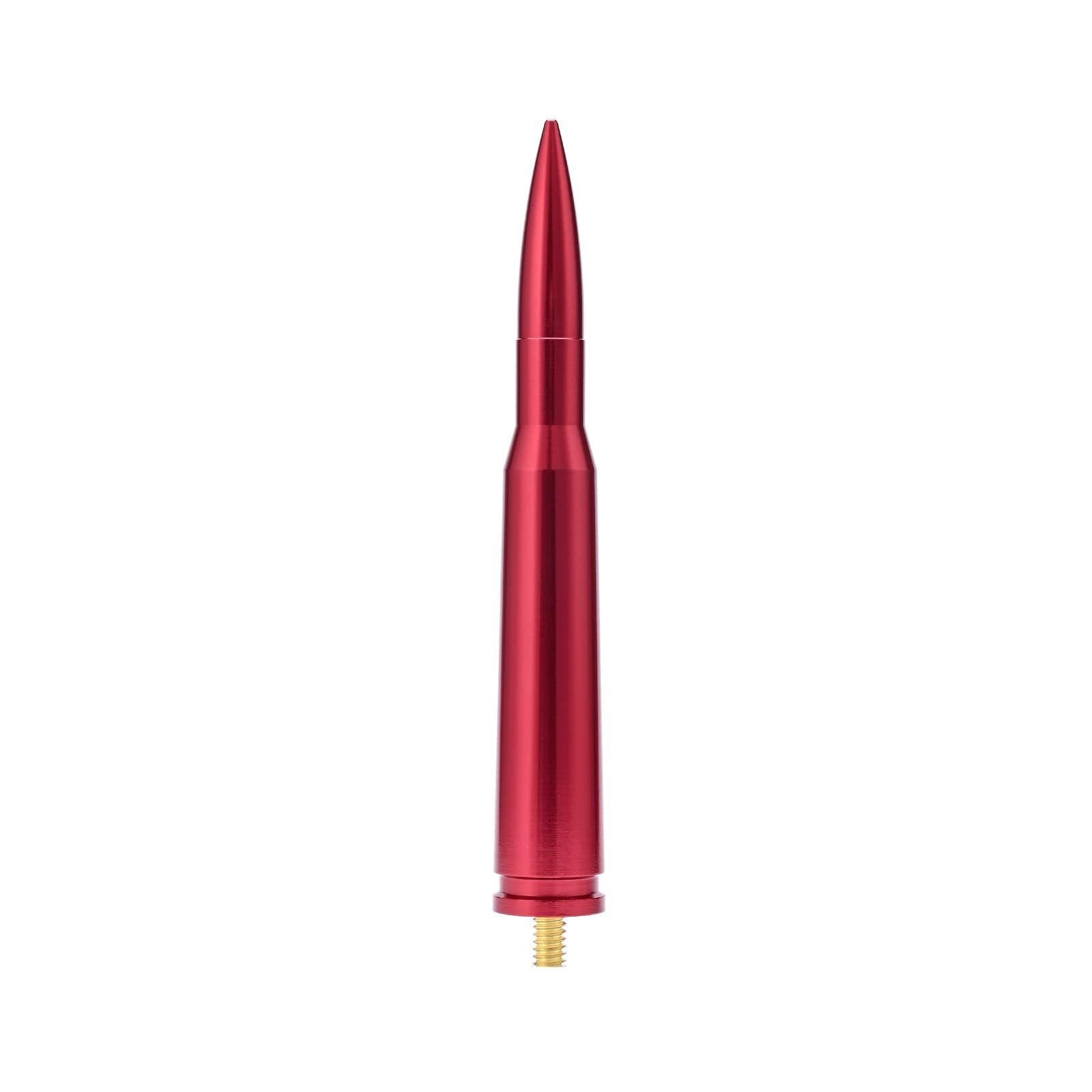 50 Cal Truck Bullet Antenna Compatible with Ford F150 F250 F350 Raptor Bronco/Dodge RAM 1500 2500 3500/Chevrolet Silverado &amp; GMC Sierra-Short Replacement Antenna 1990 - Current (Red)