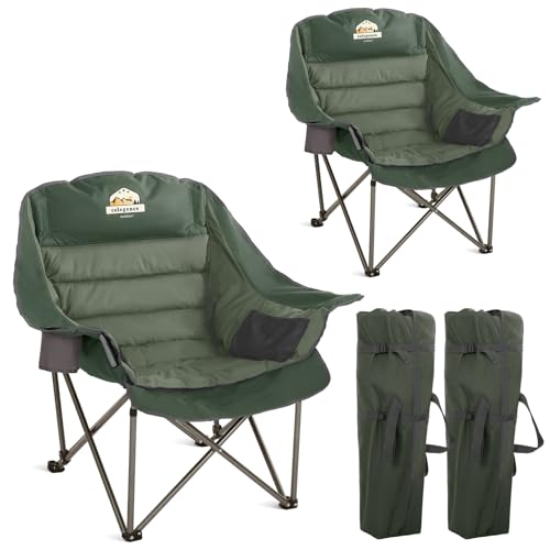 Colegence Oversized XL Padded Camping Chair Set of 2 Wide