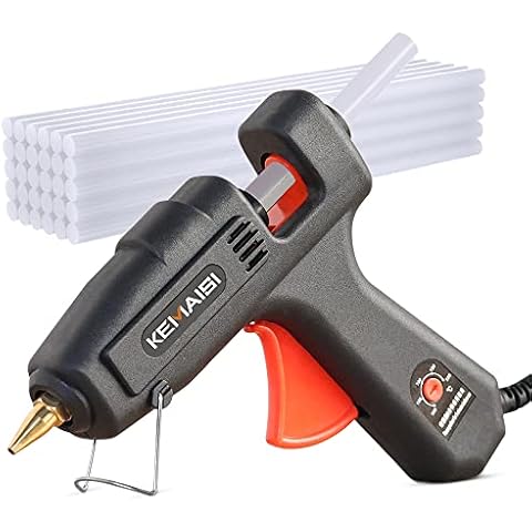 KEMAISI Full Size Hot Glue Gun kit, 100 Watt Temperature Adjustable Heavy Duty Hot Glue Gun, With 30pcs Premium Hot Glue Sticks, Best Large Glue Gun and Sticks Set for Crafts, DIY, Constrution Cover