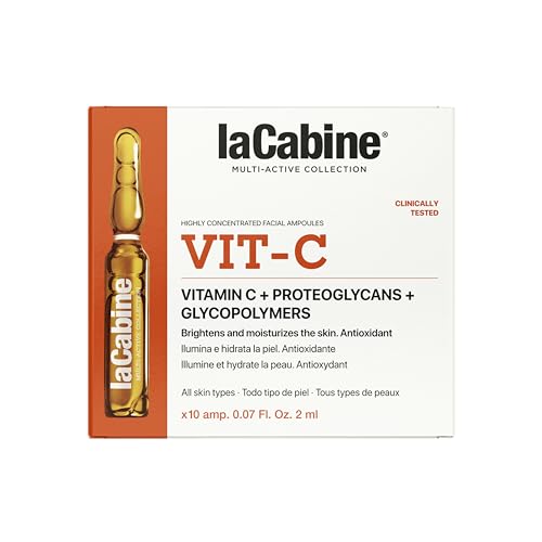 laCabine Ampollas Vit  C 10x2ml | Luminosidad y Antioxidante | Con Vitamina C y Proteoglicanos | Hidratación, Firmeza y Tono Uniforme | Piel Radiante y Joven