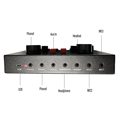 CGTOLOS Multifuncional Live V8X Sound Card and BM800 Suspension Microphone Kit Broadcasting Recordin
