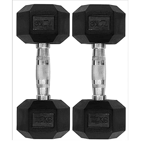 Modern Fitness Hexagonal Hex Dumbbell Weights Pair 2 x 17.5kg High Quality Cover
