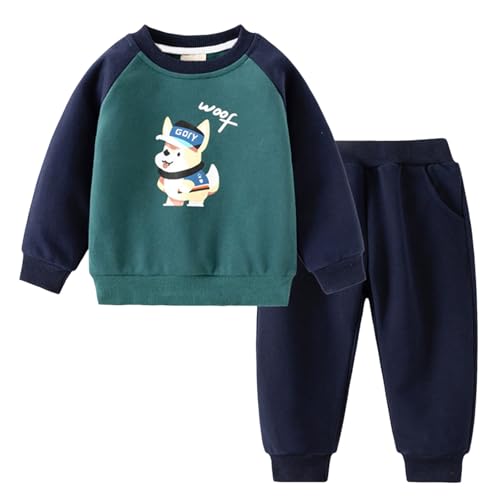 ジャージ 上下セット キッズ 漫画柄 韓国 おしゃれ トレーナー 女の子 長袖 丸首 ロングパンツ 男の子 無地 カジュアル スウェット キッズ 快適 通気性 セットアップ 柔らかい ベビー 運動 スポーツ 通園 通学 普段着(ネイビー,90)