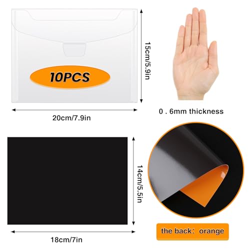 Image of 20 PCS Stamp and Die Storage Bag and Rubber Magnetic Sheets,die Storage Set for Storage Die Cutting, DIY Scrapbooking