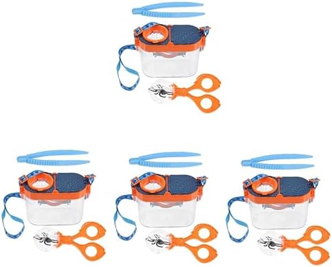ibasenice 4 Sets Magnifying Glass Toy for Kids Tweezers Kids Nature Exploration Kit Puzzle Accessories
