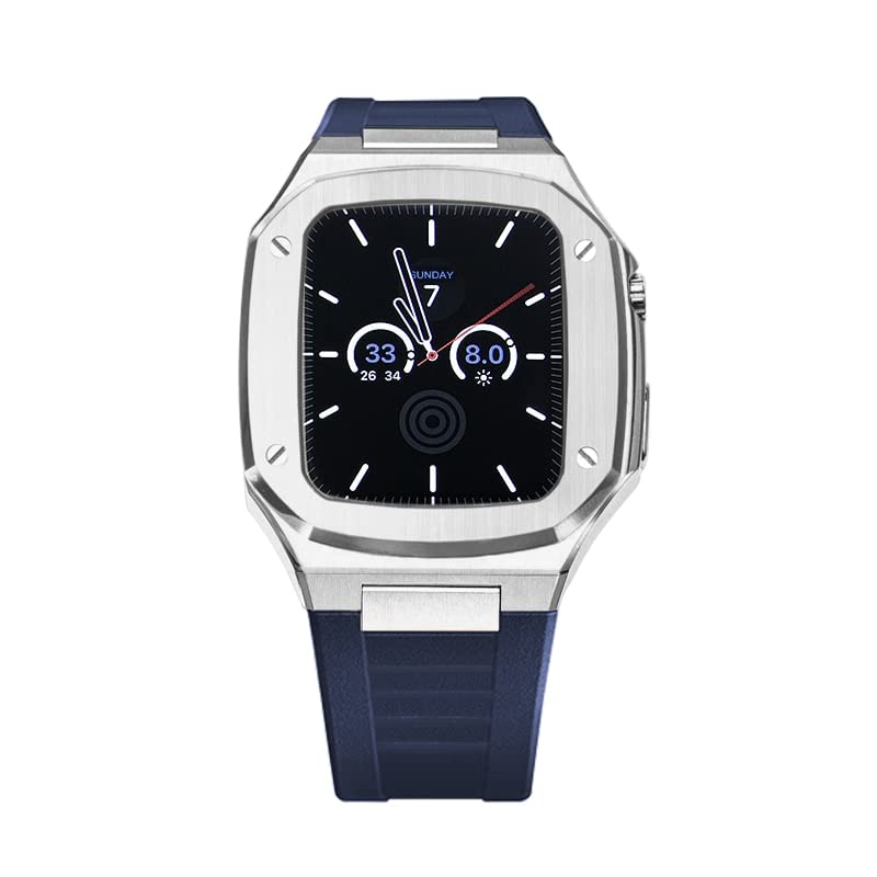 Protégez votre Apple Watch 44mm avec ce boîtier rigide en acier et bleu