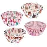 TOVINANNA 400 Moldes de Papel para Cupcakes a Prueba de Aceite, Resistentes y Flexibles, Tamaño 9 Cm, Envoltorios Surtidos para Muffins y Pasteles de Color Color Aleatorio Estilo Aleatorio
