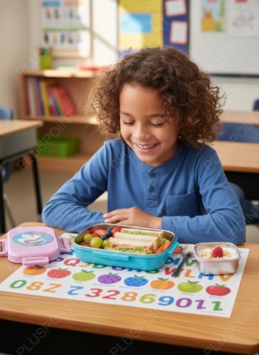 Image of PLUSPOINT Unicorn Big Steel Lunch Box | Stainless Steel Lunch Box with Inner Separate Veg Box | Leak Proof and Break Resistant | Tiffin for Kids, Adults with Snap Lock | Ideal for Office, School