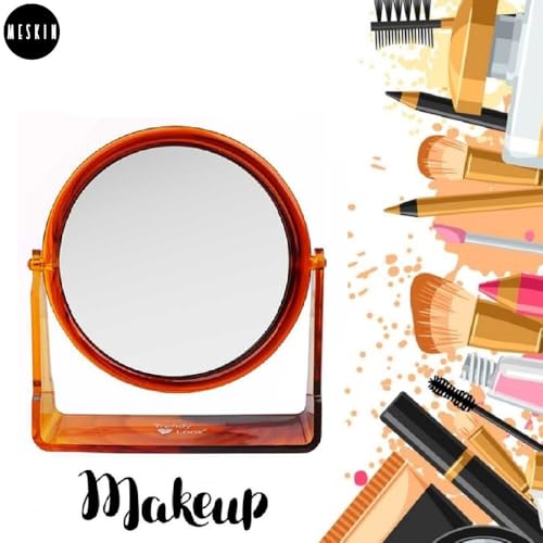 Image of MESKIN Dual-Sided Round Beauty Mirror - Compact and Stylish Makeup Mirror with Clear Reflection for Precise Grooming (Pack of 1)