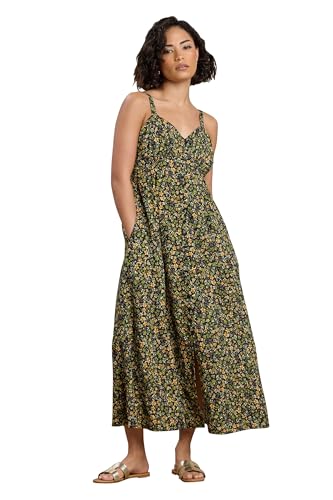 Image of PixieGirl Petite Black Ditsy Floral Button Midi Dress Petite