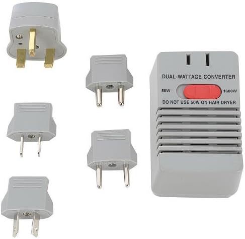 World-Wide Converter Kit 50/1600 Travel Converter (220V to 110V) with Five Adapters Included