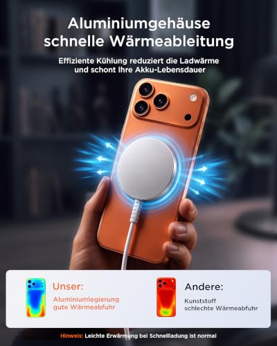 Mag-Safe Ladegerät für iPhone Ladestation: Starker Magnet Wireless Charger – Ansicht 3