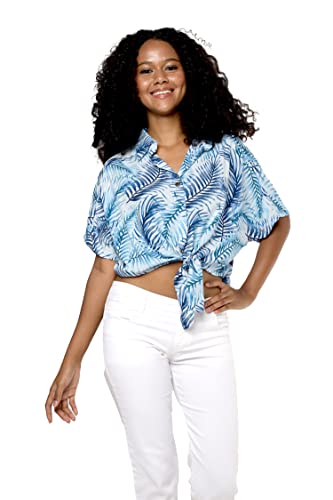 Image of Hawaii Hangover Family Matching Hawaiian Clothes, Simply Blue Leaves | Family matching Hawaiian outfits, Simply Blue Leaves, lightweight rayon, machine washable, tropical leaf print, luaus