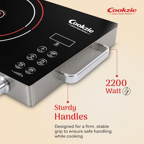 Image of 2200-watt Inferno Infrared Cooktop With Grill | Digital Display, Touch Control, 4 Preset Functions, Portable Electric Induction for All Utensils | 1 Year Warranty, Black