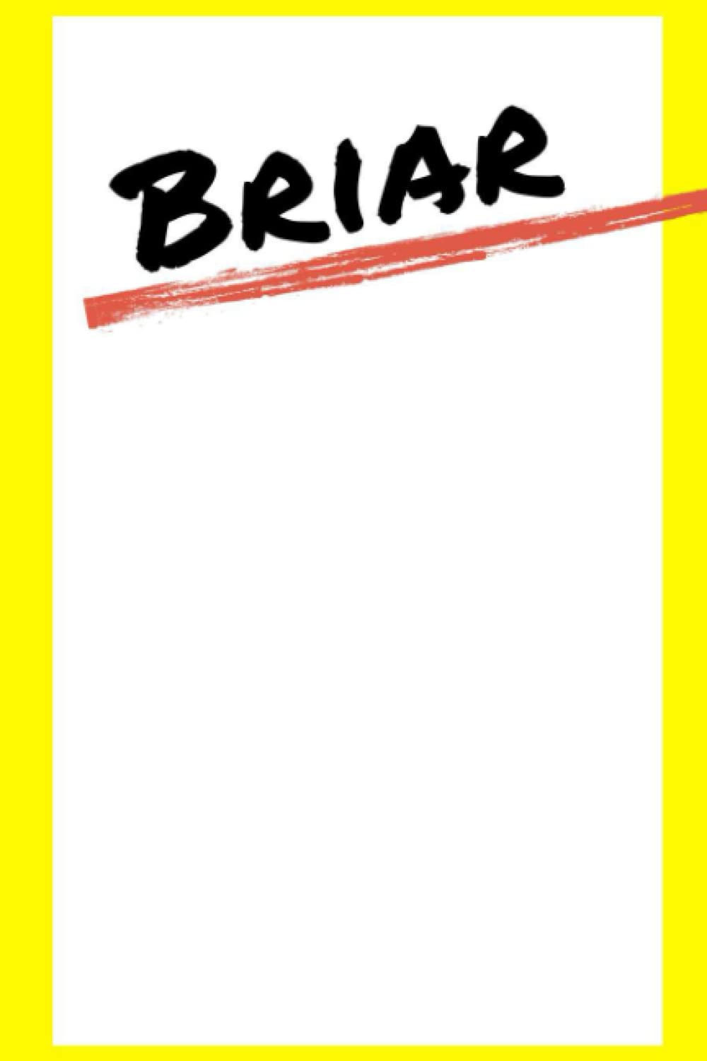 Briar: Lined Notebook Briar name gifts, Personalized Diary Gift for Briar, 120 Pages