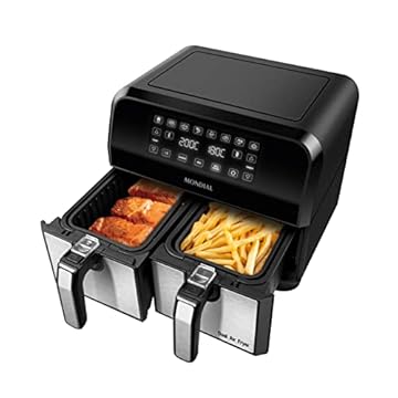 Fritadeira Air Fryer Dual Duplo Cesto 8L, Mondial, 2200W, 110V - AFD-01-BI