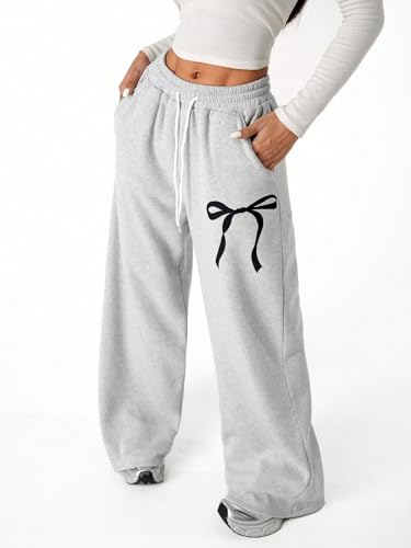 QJQ Girls Wide Leg Elastic Sweatpants High Waisted Baggy Pants Casual Streetwear Teen Girl Clothes Trendy Trousers4