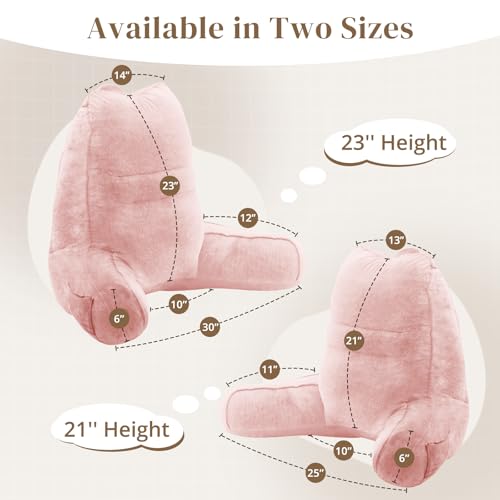 Image of Sasttie Reading Pillow for Bed, Back Pillow for Sitting Up, Peach Pink