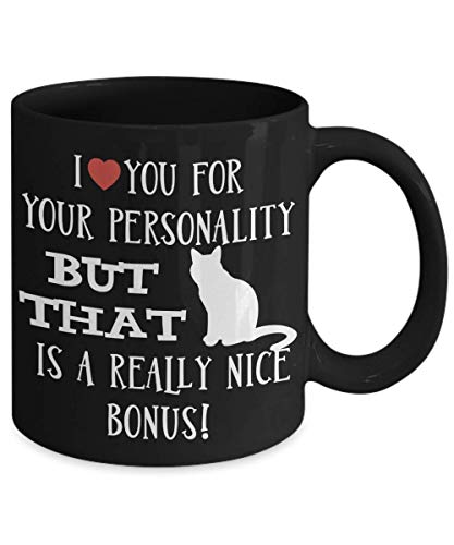 Caneca preta atrevida para esposa ou namorada I Love You For Your Personality But That Pussy Is A Re