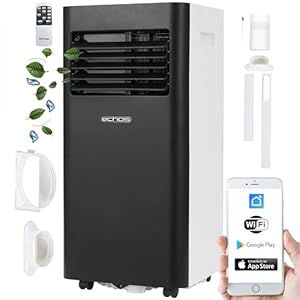 Klimaanlage 3in1 WIFI mobil Fensterabdichtung mit Abluftschlauch 24h Timer Fernbedienung 9000 BTU 3 Modi Aircooler Klimagerät mobile Klimaanlage Air Cooler Klima Anlage Air Conditioner