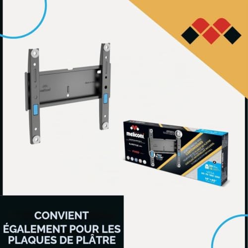 Support TV mural fixe Vesa 200 ultra résistant compatible cloisons placo - 2