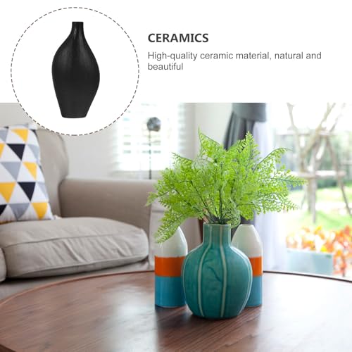 Jarrón de cerámica negro para decoración interior de salones modernos 4