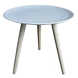 De sencillo montaje. Hogar y Mas Mesa Auxiliar Redonda de Madera Nórdica (Blanco)
