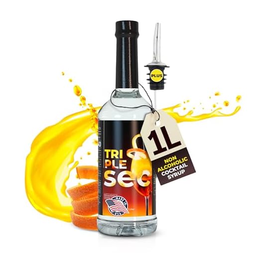 ATREVO Triple Sec Syrup Orange Liqueur Cointreau Liqueur – Non-Alcoholic Sweet Citrus Syrup for Cocktails Mocktails, Liquor Pourer Dispenser Bundle, 1 Liter Size