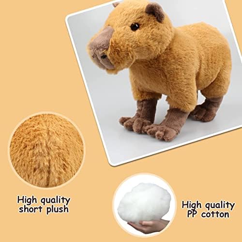 JAPIIM Realistic Capybara Plush Toy Simulation Capybara Stuffed Toy Soft Cute Rodent Toy Lifelike Wild Animal Crawling Capybara Cartoon for Gift Kids Birthday (JAPIIM)