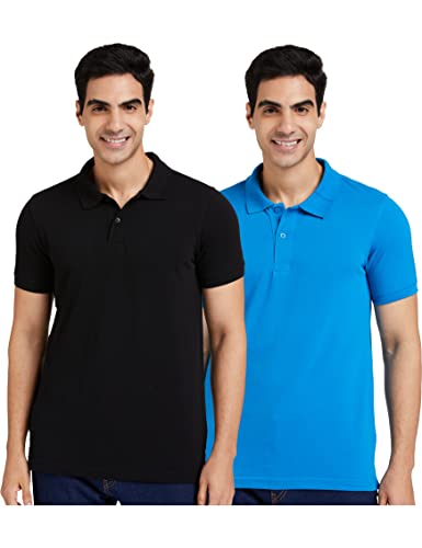 Amazon Brand - Symbol Men's Cotton Rich Solid Polo Tshirt | Collar Tshirts | Half Sleeves | Plain-Regular Fit (Available in Plus Sizes and Combo Pack 