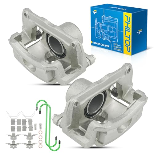 Image of PHILTOP Front Brake Caliper for 06-12 Ford Fusion, Lincoln MKZ | Front pair, ductile iron with zinc coating, includes mounting brackets and hardware. Replaces OE: 6E5Z2B121C