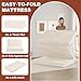 6-Inch Tri-Fold Foldable Mattress, Folding Sofa Bed with Removable Washable Cover, Portable Futon Mattress Full Size Floor Guest Mat with Non-Slip Bottom & Carry Handles for Camping (Beige, Queen)