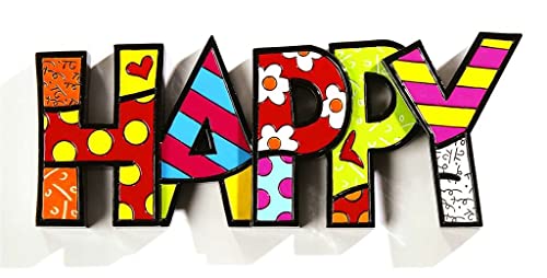 Gift Craft Romero Britto Happy Letters Word Pop Art Figurine