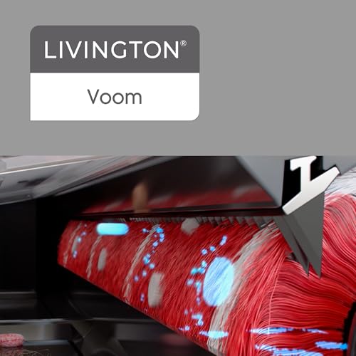 Livington Voom - Turbo Akku-Besen - elektrischer Akkubesen kabellos - Akku Kehrer mit selbstreinigender Bürstenrolle - Elektrobesen für Hartböden, Teppiche & Fliesen - für eine gründliche Reinigung