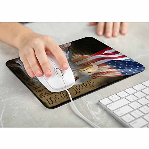 Pehede Mouse Pads Us Flag And Bald Eagle On Vintage Constitution Paper,Mouse Pads For Computers Laptop Pc,Mouse Pads For Office & Home 7.9X9.5 Inch #TOP4