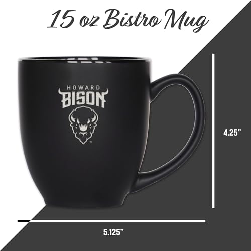 Image of Rico Industries NCAA Primary 15-Oz Personalized Matte Black Bistro Mug - for Hot or Cold Drinks