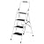 LivingSURE Folding 4-Step Safety Ladder, 2-in-1 Padded Handle and Backrest, Household and Kitchen Use, White