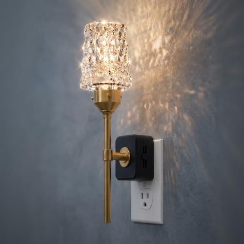 Image of L LOHAS LED Night Light, Night Lights Plug into Wall | Automatic Night Lights with Auto Light Sensor, 0-100LM Adjustable Brightness Rotating Crystal Nightlight for Bedroom Hallway