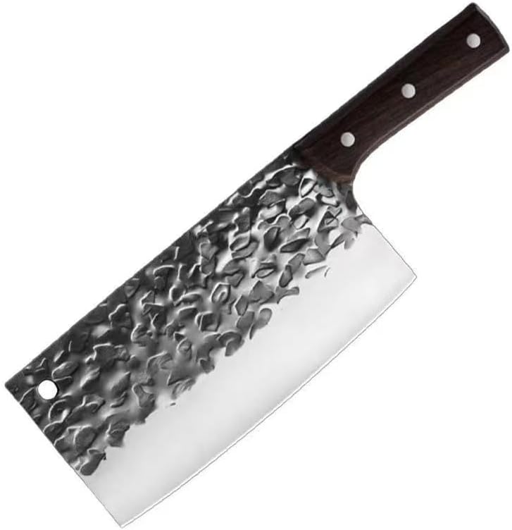 Meat Cleaver,Cleaver Knife 7.6 Inch Forged Butcher Cleaver Utility Kitchen Chef's Knife High Hardness Sharp Stainless Steel Meat Vegetables Fruit Slicing Knife, LAMAJIGA5844